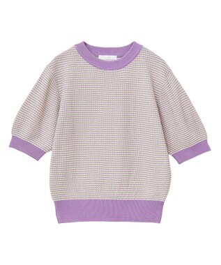 Green Parks ・ｓｗｉｎｇ　ｂｙ　マルチカラージャカードニット Purple