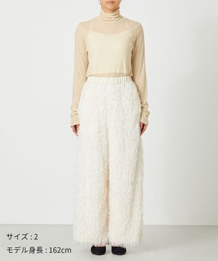 NAVE 【Nave・洗える】フェザーフリンジ イージーパンツ アイボリー系