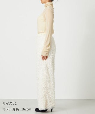 NAVE 【Nave・洗える】フェザーフリンジ イージーパンツ アイボリー系
