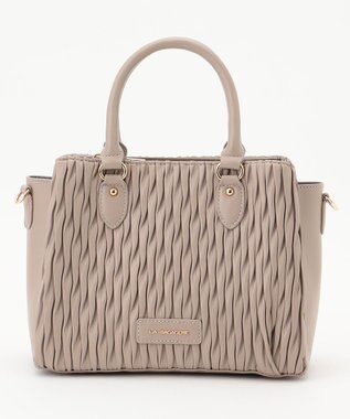 LA BAGAGERIE ランダムプリーツ2WAYハンドバッグ グレージュ