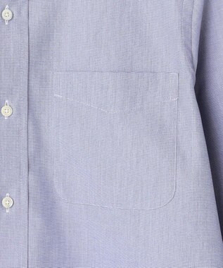 J.PRESS MEN 【PREMIUM PLEATS / 形態安定】スーピマコットンエンドオンエンド シャツ / B.D. ネイビー系