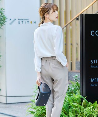 Tiaclasse L 【ダブルストレッチ・洗える】テーパードパンツ グレー