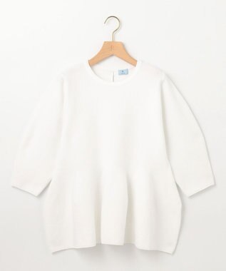 組曲 【WEB限定】スポンディッシュペプラム ニット アイボリー系