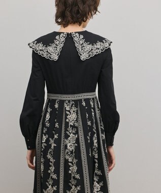 GRACE CONTINENTAL パターン刺繍ワンピース ブラック