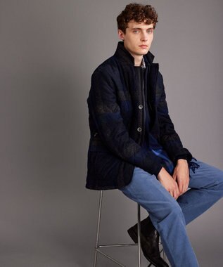 JOSEPH ABBOUD 【キングサイズ・ウエストも伸びる！/2WAYストレッチ/暖かい/オーガニック】オーガニックコットン ウオーム パンツ ブルー系