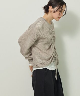 Green Parks ＳＥＴ２点２ｗａｙシャーリングニット＋インナー Gray