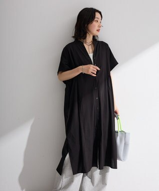 Green Parks 半袖シアースキッパーシャツワンピース