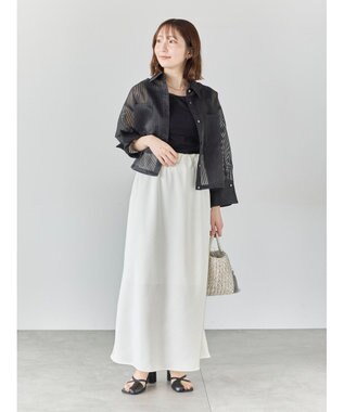 Te chichi シアーコードストライプシャツ ブラック