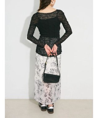 Green Parks カットワークデザインレーストップス Black