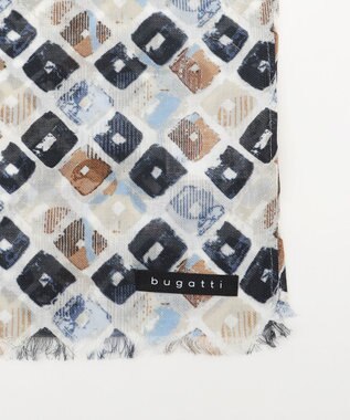 JOSEPH ABBOUD 【V.FRAAS】ビンテージジオメトリック ストール ネイビー系5