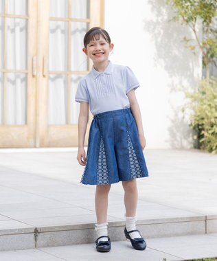 組曲 KIDS 【150-170㎝】ストレッチカノコ ポロシャツ サックスブルー