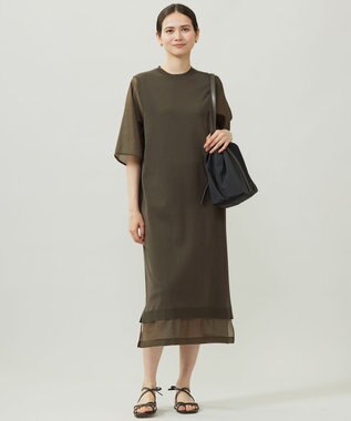 【洗える】ハイツイストコットンアセテート ワンピース