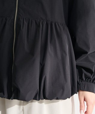 Green Parks ノーカラーペプラムブルゾン Black