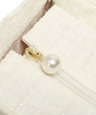 Maison de FLEUR ツイードフリルハンドルスクエアトートバッグ Ivory