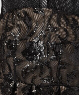 GRACE CONTINENTAL スパンコールエンブロイダリードレス ブラック