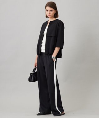 ICB 【洗える】 コンパクトトラックジャージー パンツ ブラック系