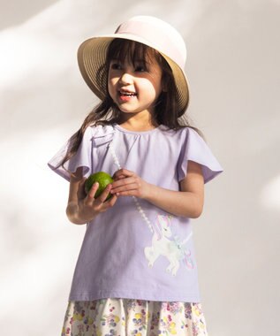 ANY KIDS ウオッシャブル後ろ割れリボンハット ホワイト×ピンクリボン