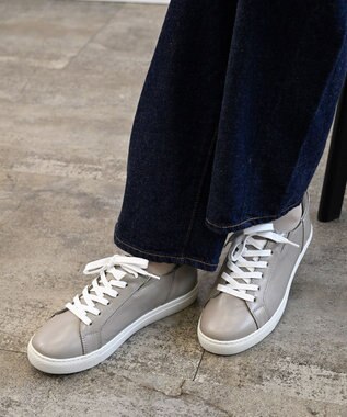 Pointer 本革スライドオンスニーカー ライトグレー