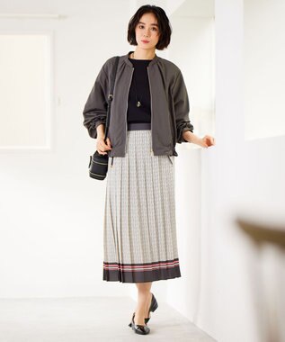 自由区 【撥水加工・UVケア・洗える】ライトグログラン ブルゾン スレート