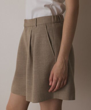 GRACE CONTINENTAL リネンライクショートパンツ ベージュ