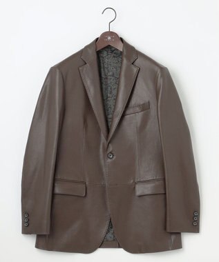 JOSEPH ABBOUD 【長く育てたいサスティナブルなレザー】ベジタブルラムレザージャケット オリーブ系