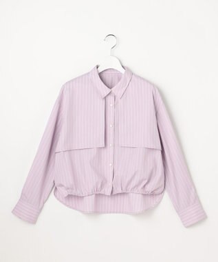 ANY SIS クロップドヨークハオリ シャツ ラベンダーストライプ