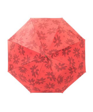 MOONBAT 【耐風】ランバン オン ブルー (LANVIN en Blue) 長傘 サテン ビッグフラワー レッド