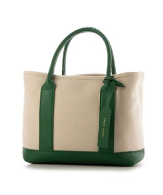 UNBILLION cachecache パーテーションキャンバストートバッグ グリーン