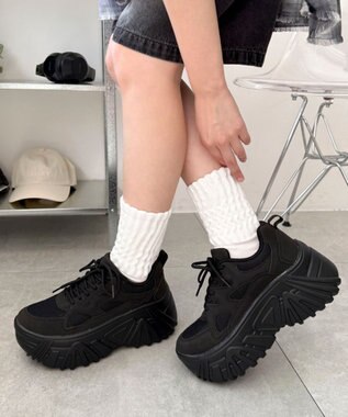 WEGO 【SMLサイズ展開】ボリュームスニーカー ブラック