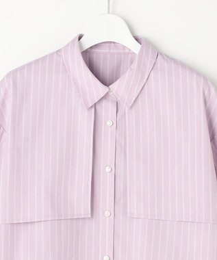 ANY SIS クロップドヨークハオリ シャツ ラベンダーストライプ