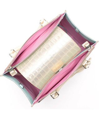 A.D.M.J. 【牛革】ヴィッテリグリシャムウェンディ/クリスタルソーイングWジップトート28cm ゴールド