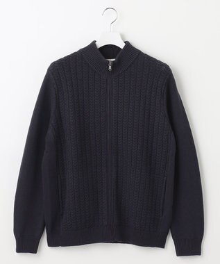 JOSEPH ABBOUD 【WEB/一部店舗限定】コットンバルキーニットブルゾン ネイビー系