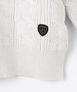 23区GOLF 【WOMEN】ラメケーブルジップアップカーディガン　防風裏地付き ホワイト系