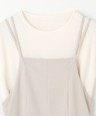 ANY 【2SET/洗濯機可】プルオーバー×キャミサロペットセット アイスグレー