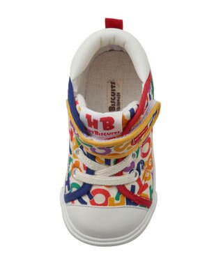 MIKI HOUSE HOT BISCUITS 【14-16cm】 ロゴ総柄 セカンドベビーシューズ マルチカラー