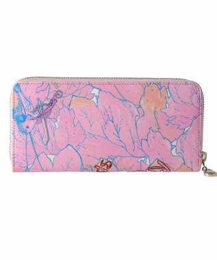 tsumori chisato CARRY 葉っぱ ラウンドファスナー長財布 ピンク