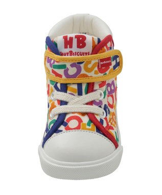 MIKI HOUSE HOT BISCUITS 【14-16cm】 ロゴ総柄 セカンドベビーシューズ マルチカラー