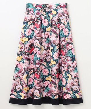 GRACE CONTINENTAL グラデフラワープリントスカート ピンク