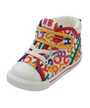 MIKI HOUSE HOT BISCUITS 【14-16cm】 ロゴ総柄 セカンドベビーシューズ マルチカラー