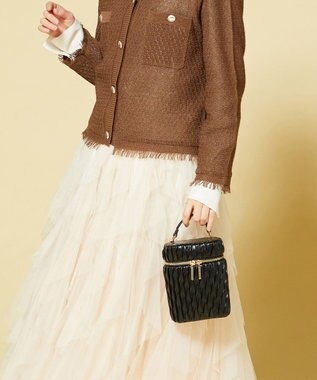 LA BAGAGERIE 【MONICA】ランダムプリーツバニティバッグ ブラック