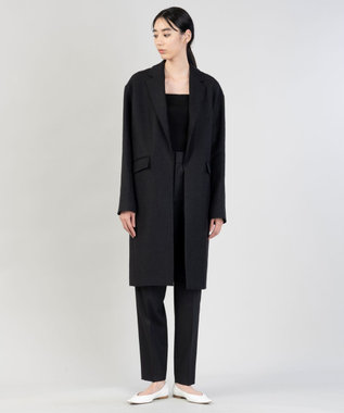 23区 【エステータ】シルクリネン チェスターコート ブラック系