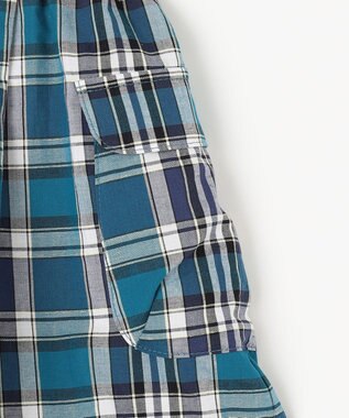 組曲 KIDS 【150-160cm】オーガニックコットンチェック ショートパンツ ネイビー系3