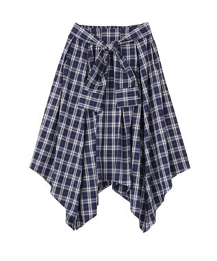 earth music&ecology イレヘムチェックシャツライクスカート Navy