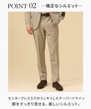 J.PRESS MEN 夏に嬉しい6つの高機能【J.PRESS-POOL WOOL】【セットアップ対応】ジャージーセットアップ スラックス ベージュ系
