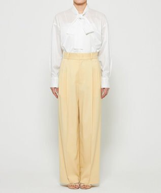 uncrave シルクライクタフタ ボウタイブラウス オフ