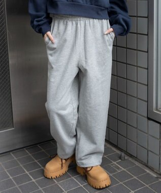 【ウエストゴム】スウェットワイドパンツ