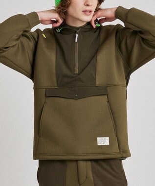 PW CIRCULUS 【MEN】NEW ダンボール デタッチャブルフーディー カーキ系