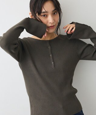CRAFT STANDARD BOUTIQUE ヘンリーネック袖フレアプルオーバー Gray