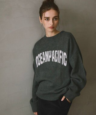 OP／FILA 【ocean pacific】ロゴ入りクルーニット