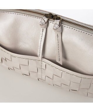 UNBILLION ピークスピーク PEAKS PEAK / 牛革レザーメッシュボディショルダー シルバー